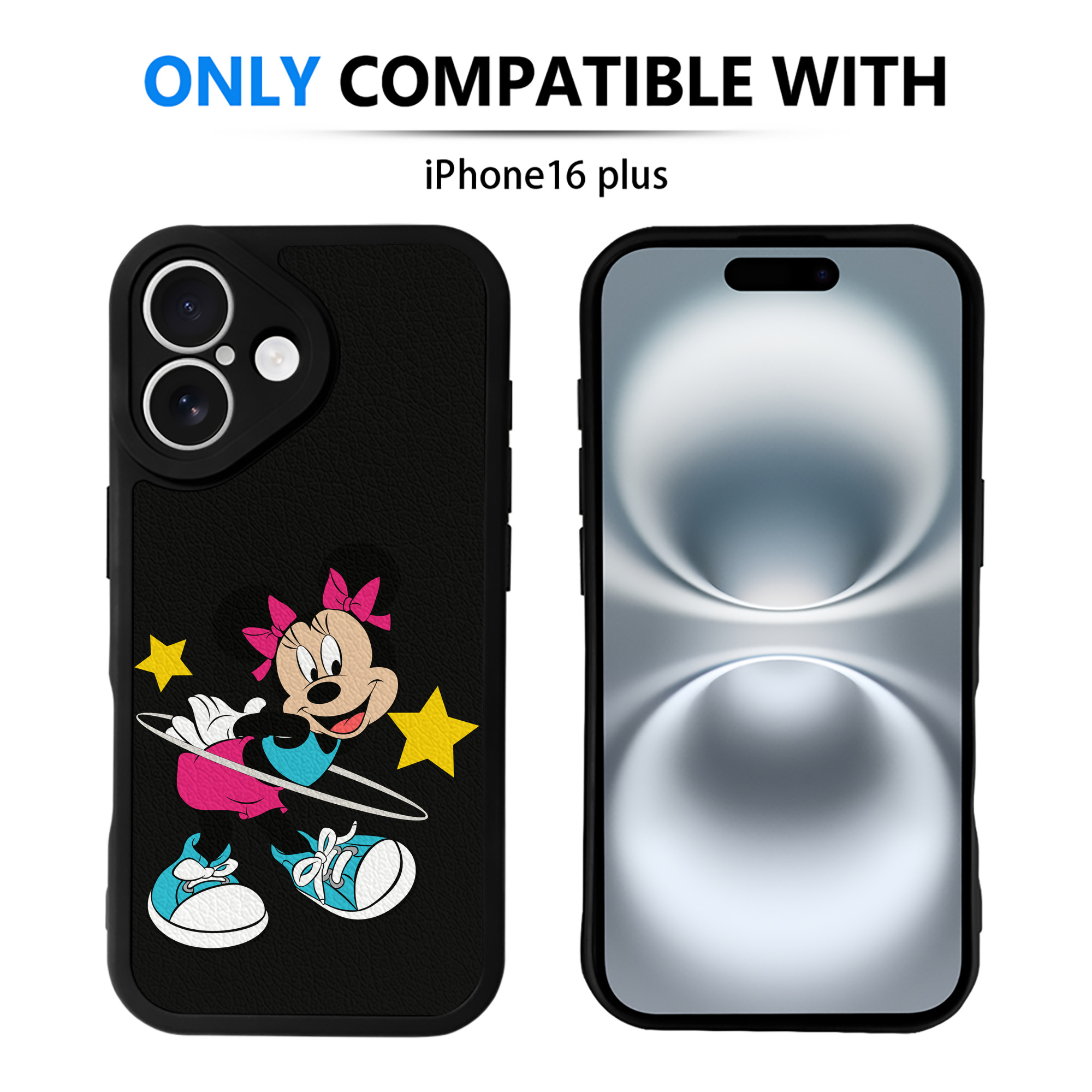 （画像用） ミッキーマウス Mickey Mouse 【iPhone 16シリーズ対応】シリコンスマホケース（レザー調） 材質：シリコン